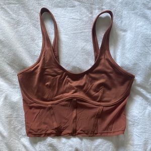 Alo Yoga Airbrush Mesh Corset Tank Rust Medium
